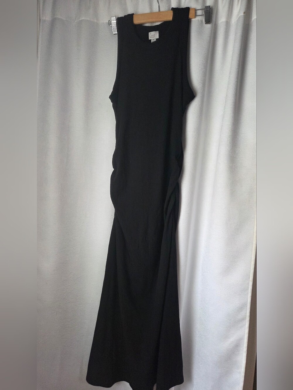 a new day Black Ribbed Sleeveless Maxi Dress
